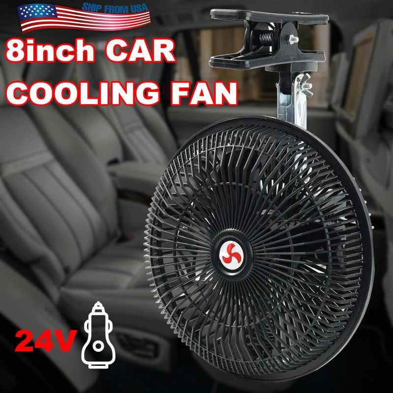 XUKEY 8inch 24V Car Oscillating Clip On Fan Rotatable Cooler