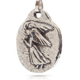 DANFORTH - Guardian Angel Zipper Pull, Christian, Catholic Decorative Clip-on Accessory for Purse, Bag, Backpack or Jacket, Unisex Good Luck, Pewter, Made In USA,1 1/8”