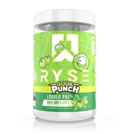 RYSE Loaded Pre Workout Powder - Daily Pre-Workout for Men & Women with over 300mg Caffeine, Beta Alanine, and Citrulline - 30 Servings:_Sour Punch® Sour Green Apple