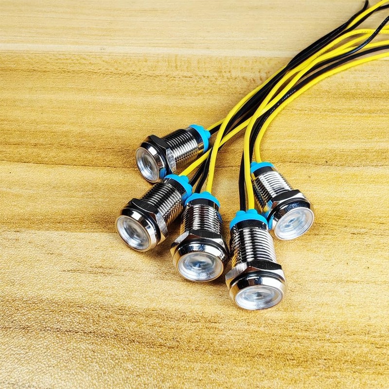 Gebildet 5pcs 10mm 230V AC LED Metal Indicator Light Waterproof