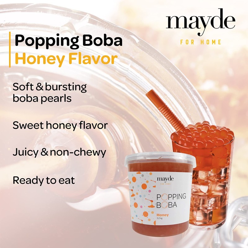 Mayde Popping Boba Pearls for Drinks, Desserts, & Breakfast Bowls