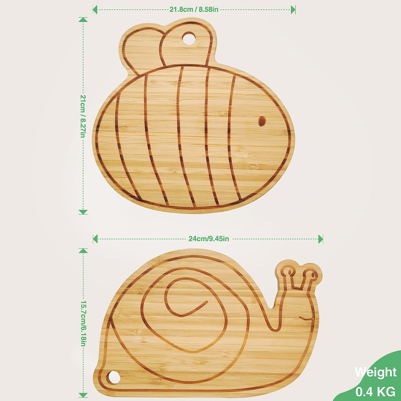 Youkoo Small Bamboo Cutting Board Set, Mini Fruit Wood Chopping