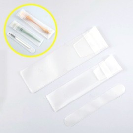 Mini Brush Cover Portable Travel Makeup Brush Brush Cover Type Translucent Flat Slim Vinyl Case / 미니 브러시 커버 휴대용 여행용 메이크업 브러쉬 붓 덮개형 반투명 납작 슬림 비닐 케이스