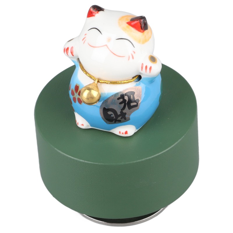 Music Box Round Shape Fortune Cat Style Pleasing Melody Exquisite