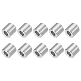 sourcing map 10 Pcs Stainless Steel Spacers, 5mm ID x 10mm OD x 10mmL 304 Stainless Steel Bushing Screw Standoff Unthreaded Round Spacer for 3/16" or M5 Screws Bolts Nuts