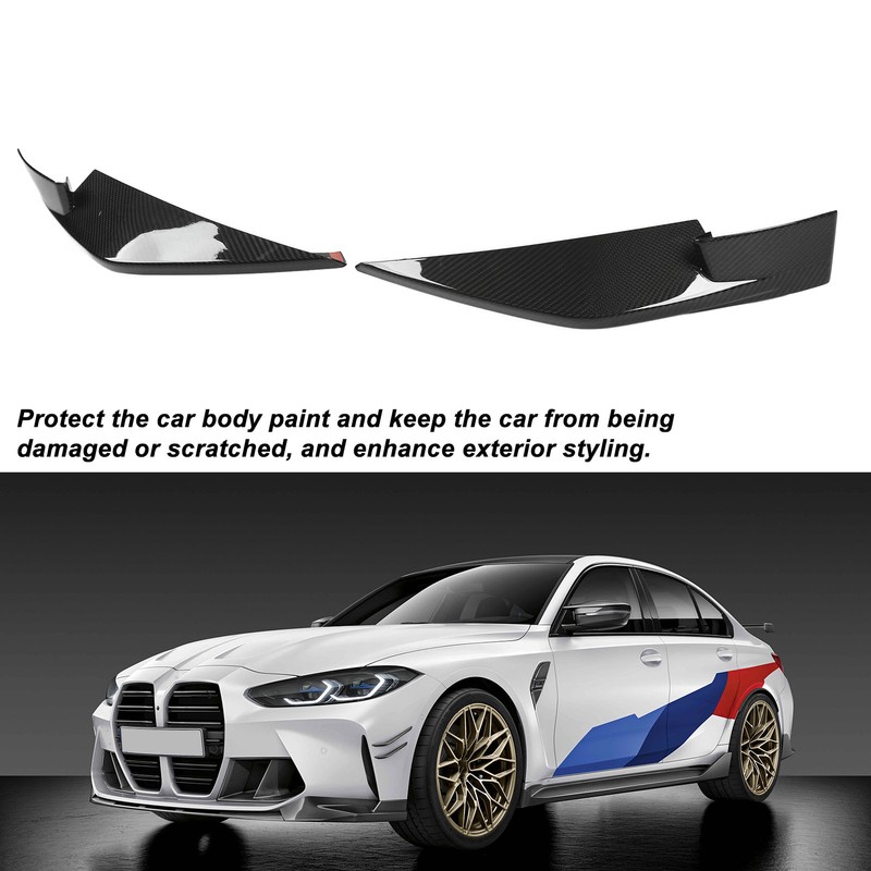 6Pcs Front Bumper Lip Spoiler Anti Collision Carbon Fiber Side