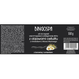 Bath Salt Skin Care for Cellulite Symptoms, with Dead Sea Minerals, Peat and Chamomile 550 g BINGOSPA