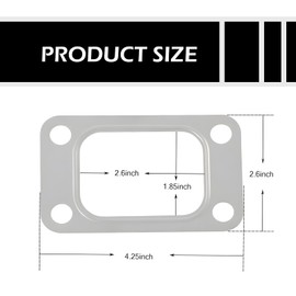 Dogary 2 PCS T3 Turbo Flange Gasket, 4-bolt Metal Turbine Inlet Manifold Gasket, Automotive Replacement Parts, Suitable for T3 T34 T35 GT35 Turbochargers (Silver)
