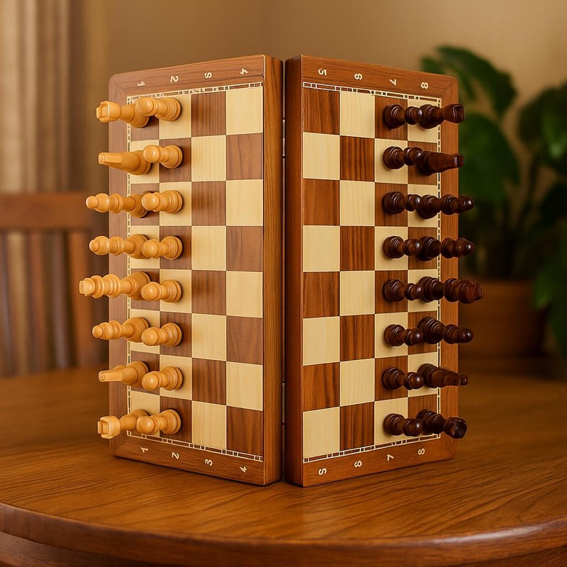 15-Inch Deluxe Chess Set – Foldable Tournament Board with Storage