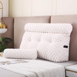 Gpround Wedge Headboard Pillows + A Long and Short Head Roll Pillows Bed Wedge Pillow for Headboard Large Bolster for Bed Backrest Pillows for Sitting in Bed