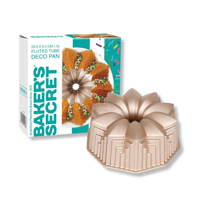 Baker's Secret Nonstick for Fluted Cake Pan, Heavy Duty Die