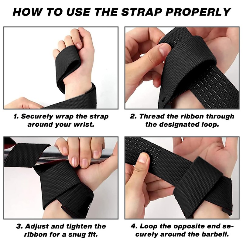 Meteor Weightlifting Straps for Enhanced Grip and Barbell Stability (Pair),