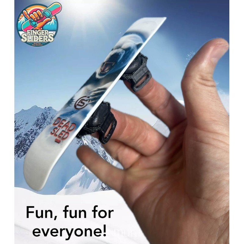 CRAFTED INGENUITY Finger Sliders Dead Sled Mini Snowboard – Finger