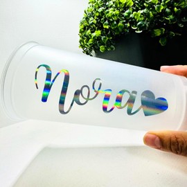 10 nombres en sticker de 13 cm de largo, calcomanía de vinil permanente, impermeable para vasos, carros, cuadernos, cajas plásticas