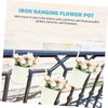 CAXUSD 4pcs Iron Hanging Flower Buckets with Detachable Hooks Balcony