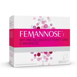 FEMANNOSE F - 30 x Trinkgranulat mit 2.000 mg D-Mannose und Preiselbeer-Extrakt für die Blase | vegan, laktosefrei, glutenfrei | Blasengesundheit | gut verträglich
