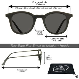 proSPORT Reader Sunglasses Men and Women +2.00 Full Lens No Line Reading Sunglasses Black Frame & Tortoise Shell Brown Frame - Not Bifocal