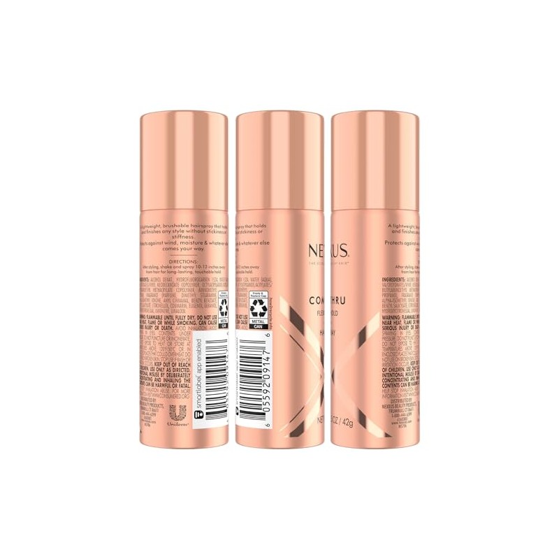 Nexxus Travel Hairspray, Comb Thru Flexible Hold 4-Pack – 72-Hour