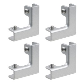 Geesatis 4Pcs L Shape Glass Fixing Clip Accessories,Aluminum Alloy,Reinforced Clip for Rimless Aquarium Shower Door Cube Glass Panel Fixing(Silver)