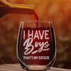 Shop4Ever I Have Boys That’s My Excuse Engraved Stemless Wine