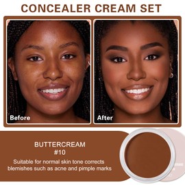 LZXLUKGIR Under Eye Concealer for Dark Circles,Pro Full Coverage Concealer Makeup,Long-lasting Color Corrector for Dark Circles,Waterproof Under Eye Brightener,Corrector de Ojeras (10 BUTTERCREAM)