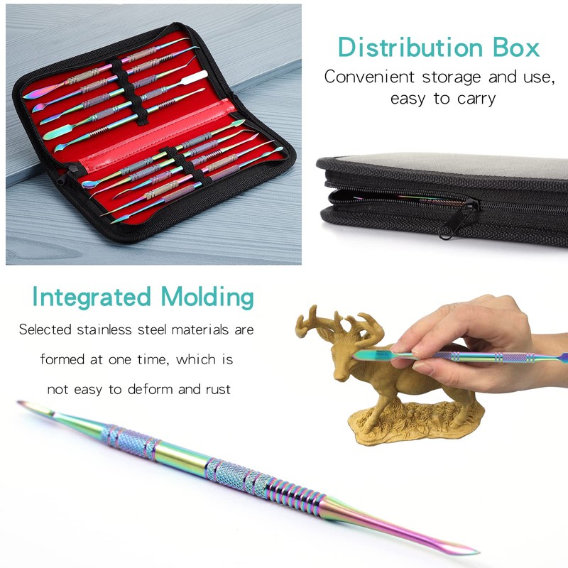 Coolty 10 Pieces Clay Wax Carving Tool, Modelling Tool Double