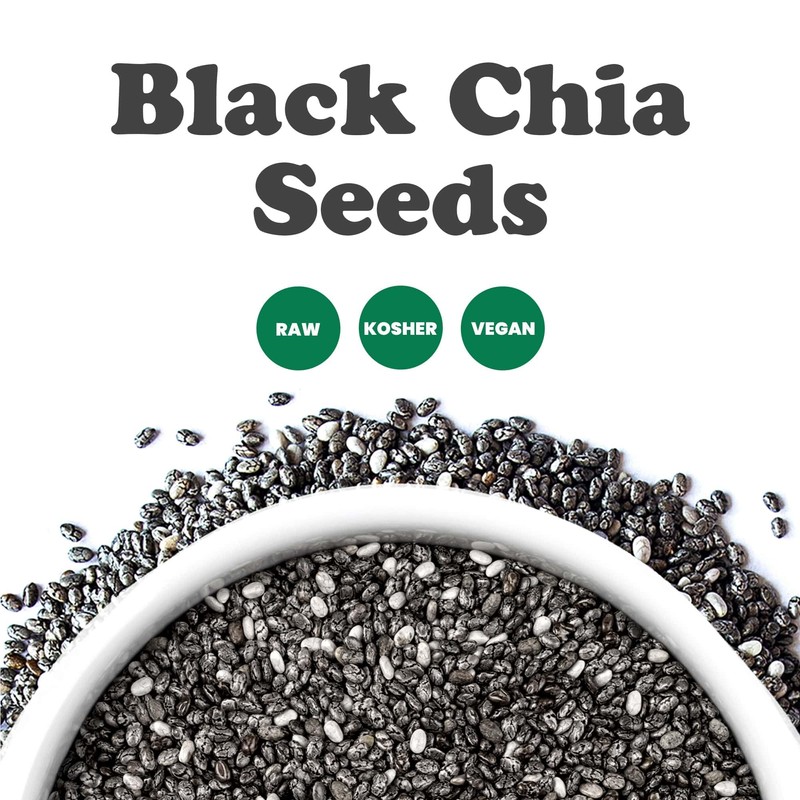 Food to Live Black Chia Seeds, 8 Ounces – Whole,