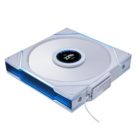 Lian Li UNI Fan TL - LCD Wireless 140 - Single Pack (Reverse Blade) - 2.4 GHz Wireless Signal ARGB Fan & Dual-Zone Lighting Control - 140mm - Controller NOT Included & Required -White (14RTLLCD1W1W)