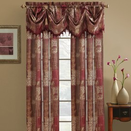 Chapel Hill by Croscill Madagascar Sheer T-Panel, 84-Inch, Burgundy