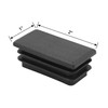 QWORK 10 PCS 1" X 2" Rectangle Black Plastic Plug