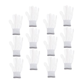 Mipcase 12 Pairs Fingertip Static Nylon Gloves for Industry Precision Work Extra for Wrist Protection Skid Design Ergonomic Palm for Electronics Assembly and Repair