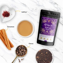 Udyan Tea Saffron Chai Tea - 250g (100 Cups) | Infused with Natural Indian Spices, Loose Leaf Tea | Enchanting Aroma, Boosts Mood, and Supports Digestion