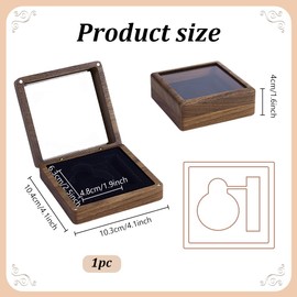 PH PandaHall 4x4 inch Walut Wood Watch Box Pocket Watch Organizer Case Display Box Gift Cases for Men Birthday Father's Day Travel Home Store Exhibition Organizer Inner Diameter: 62.5x48mm