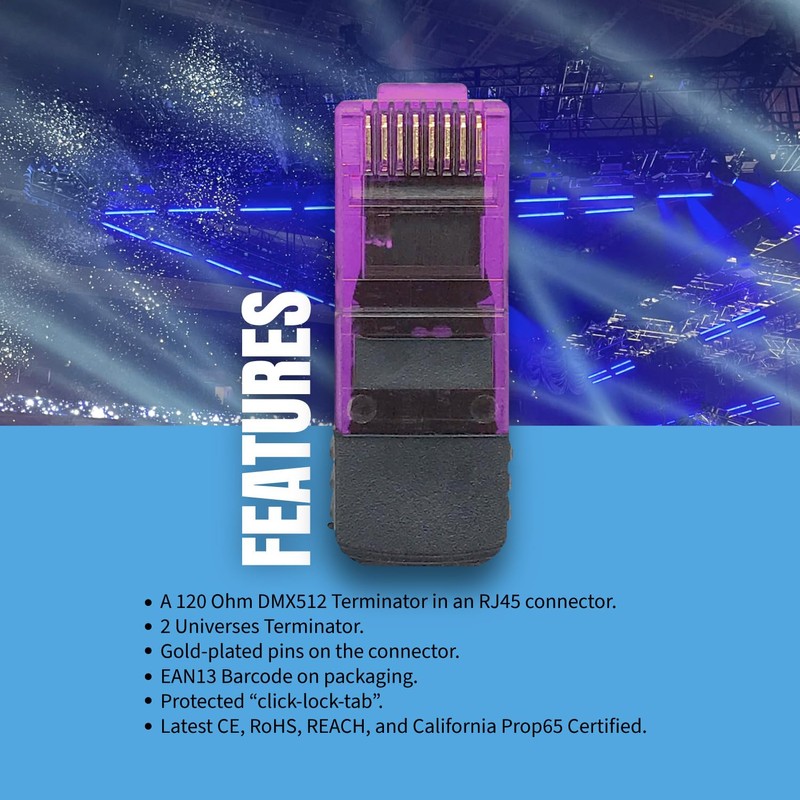 CPoint DMXterminator RJ45 DMX Terminator 120 Ohm 2 Universe RJ45-DMXTERM-120-2U