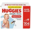 Unbranded Huggies Simply Clean Unscented Baby Wipes, 11 Flip-Top Packs