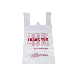 RLiveamp Thank You Plastic Bags (11.5" x 6.5" x 21") White- Grocery, Shopping Bag, Restaurants, T-shirt bags Convenience Store, retail (100)