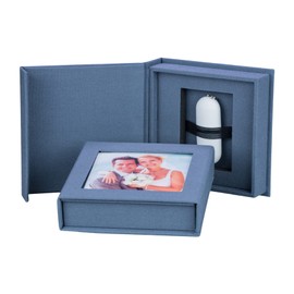 USB Box for 1 USB Flash Drive with Picture Window. Flash Drive Storage Box (Grey)