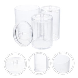 Alipis Cotton Swab Box 3 Sections Makeup Cotton Organizer Dustproof Storage Tube for Home Hotel