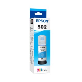 EPSON 502 EcoTank Ink Ultra-high Capacity Bottle Cyan Works with ET-2750, ET-2760, ET-2850, ET-3750, ET-3760, ET-3850, ET-4850, and other select EcoTank models