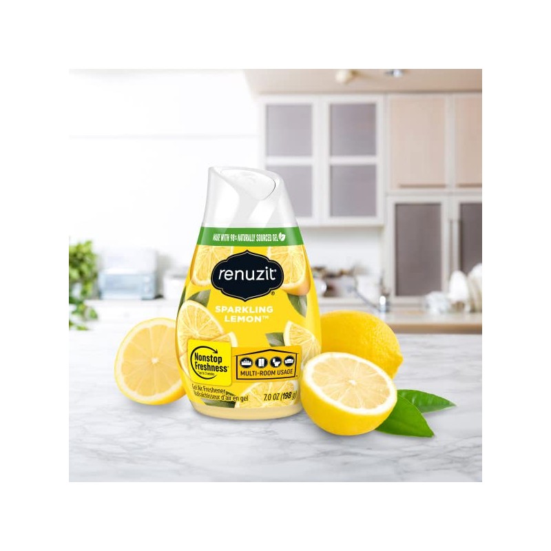 Renuzit Adjustable Solid Gel Air Freshener Cone, Sparkling Lemon, Nonstop