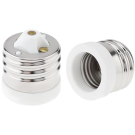 RTNLIT E39 to E26 Socket Adapter, Ceramic Mogul Base E39 to Standard Medium E26 Screw Base Light Bulb Reducer Converter for Antique Floor Lamp (Pack of 2)