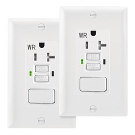 Wengart GFCI Outlet,2Pack 125V 20Amp Weather Resistant&Tamper Resistant GFCI Receptacle with Combination Switch,ETL Listed,Back &Side Wire,White