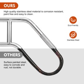 Handrails for Outdoor Steps Wall Mount, 2026 Upgrade 304 Stainless Steel Porch Railing, Deck Hand Rail Wall Mount Stair Hand Grab Bars Suitable for Indoor, Garden, Garage, Porch, Courtyard