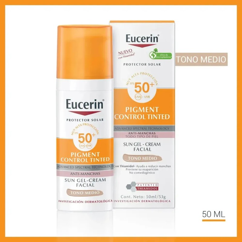 EUCERIN Protector Solar Pigment Control Tono Medio Facial FPS50+ 50ml