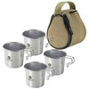 Four Outdoor Stainless Steel 210ml Sierra Cups with a Storage