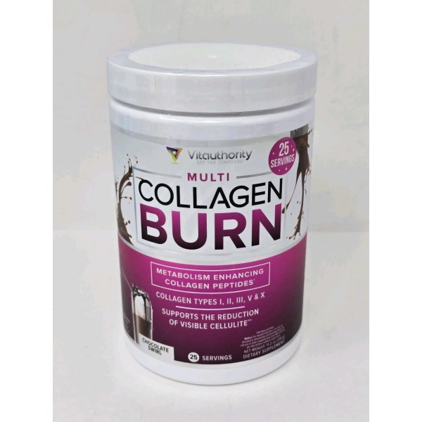 Vitauthority Multi Collagen Burn Peptides, Chocolate Swirl, 11.2 oz, 25
