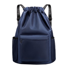 Fililogor Gym Bag, Sports Bag, Waterproof Drawstring Bag for Gym Bag, Swimming Bag, Children, Sports Backpack for Travel, Sports, Swimming, Beach (Dark Blue)