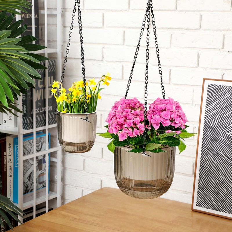 Maxcheck 4 Pcs Self Watering Hanging Planters Indoor 6.5'' 4.5''