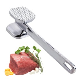 Steel Steak Meat Tenderizer Mallet for Kitchen and BBQ, Sturdy Stainless Steel
