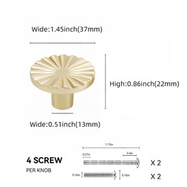 POVEFONK 10 Pack Brushed Brass Kitchen Cabinet Knobs Gold Drawer Knobs Kitchen Cabinet Hardware Kitchen Handles Drawer Knobs Dresser Handles